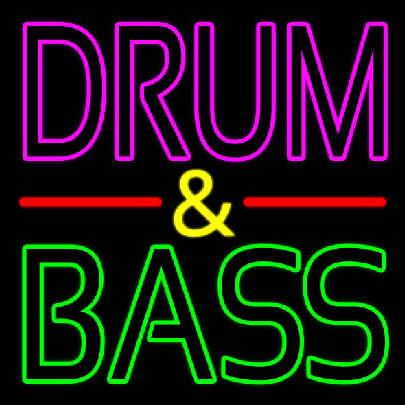 Pink Drum And Green Bass Neontábla