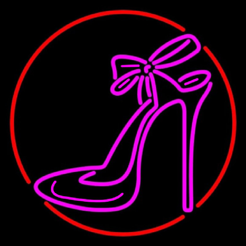 Pink High Heels With Ribbon Neontábla