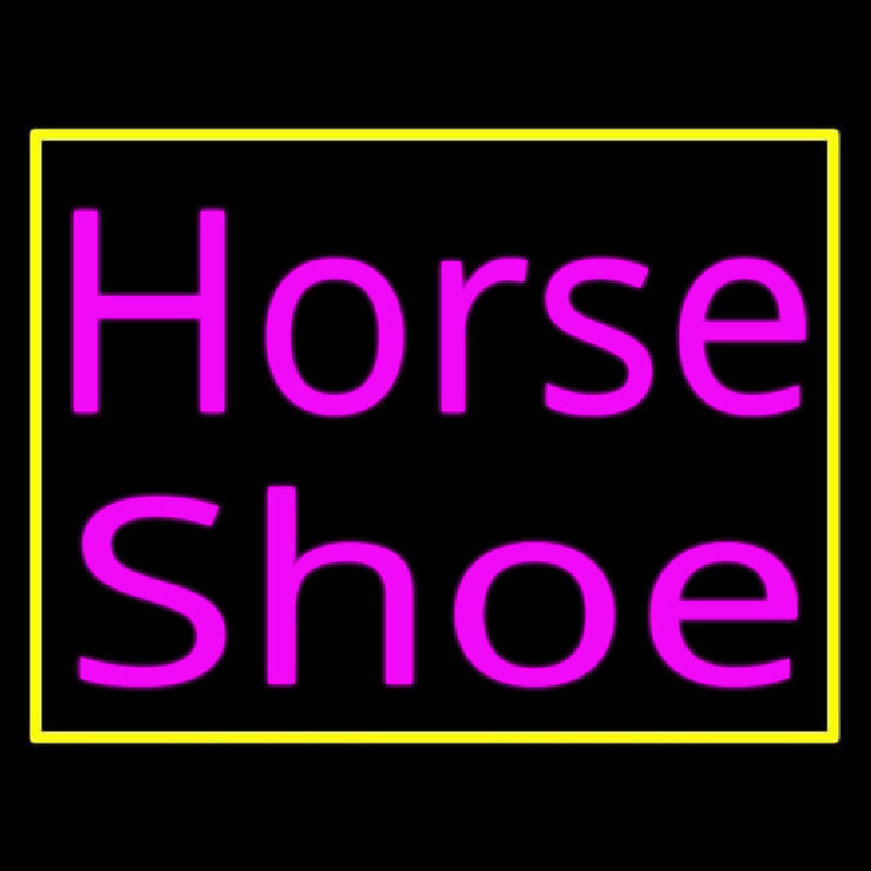Pink Horse Shoe With Border Neontábla