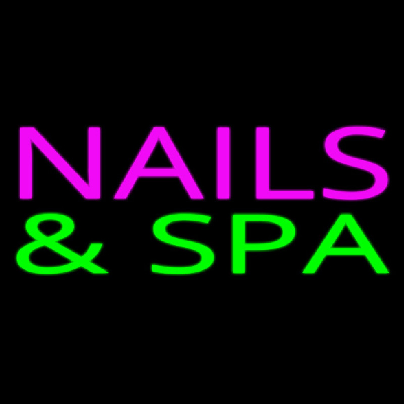 Pink Nails And Spa Green Neontábla