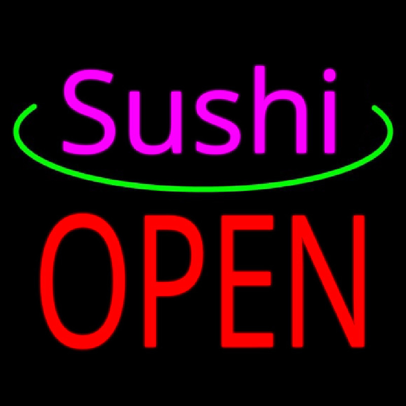 Pink Sushi Block Open Neontábla