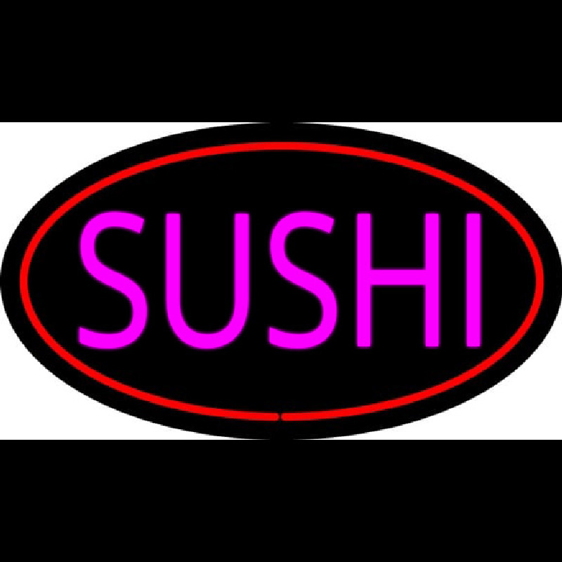 Pink Sushi Oval Red Neontábla
