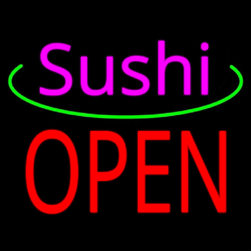 Pink Sushi Red Open Neontábla