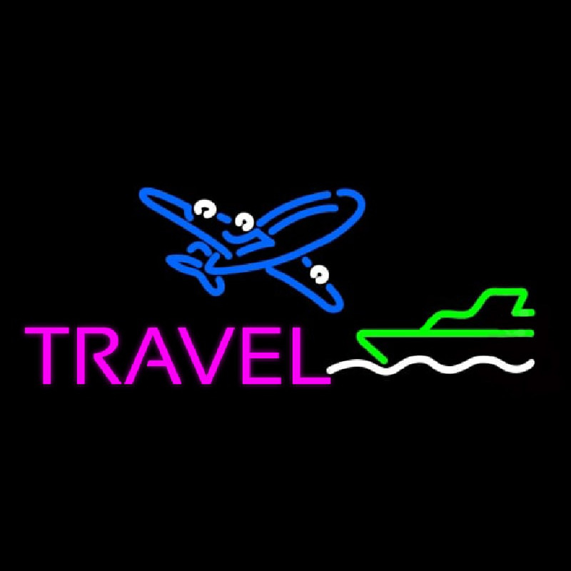 Pink Travel With Logo Neontábla