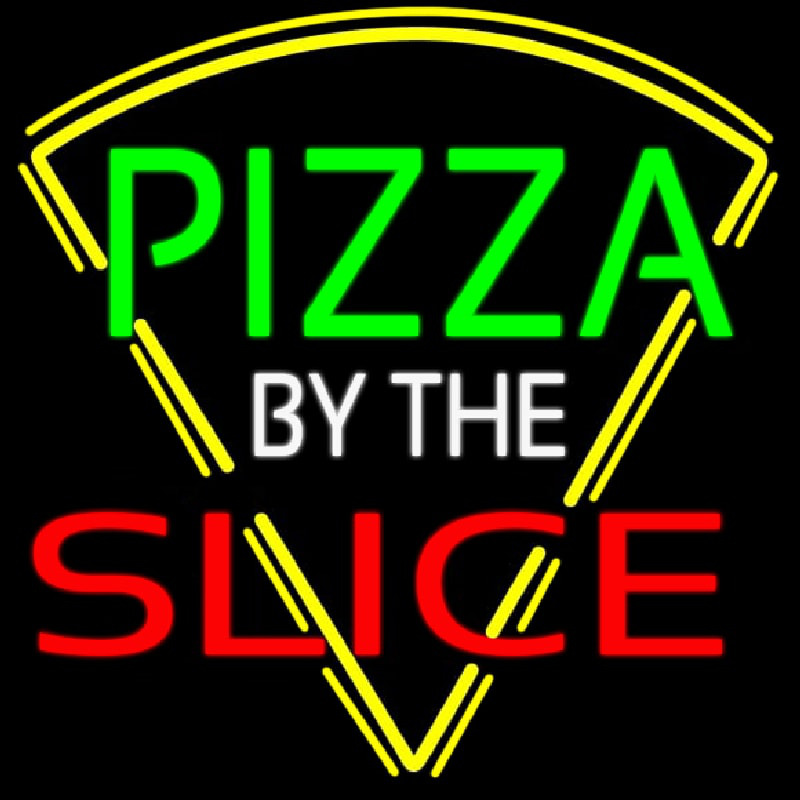 Pizza By The Slice Logo Neontábla