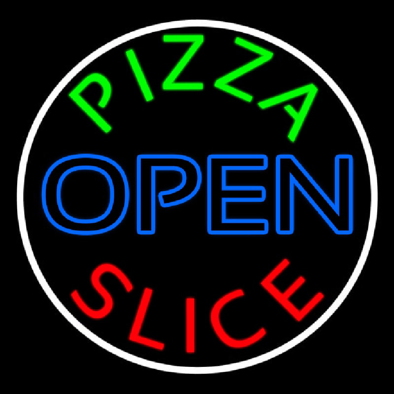 Pizza Slice Open Neontábla