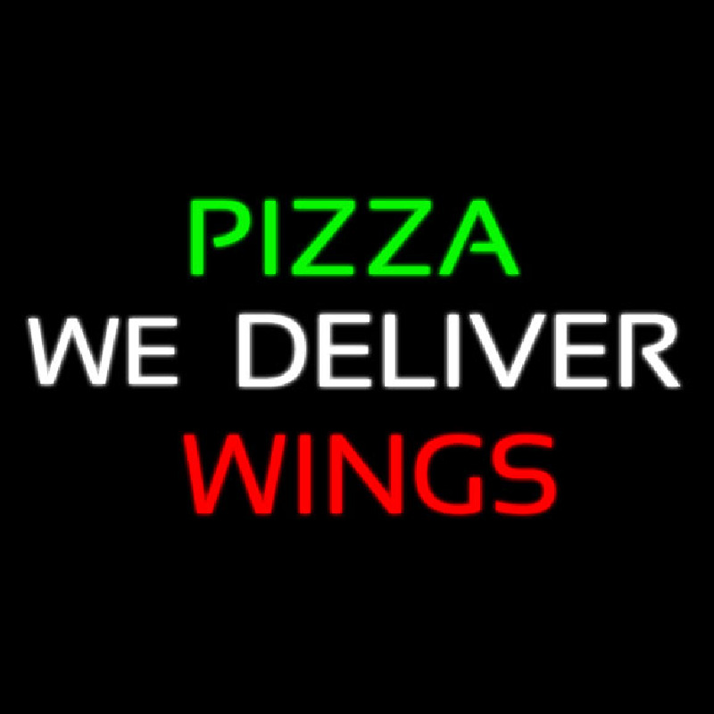 Pizza We Deliver Wings Neontábla