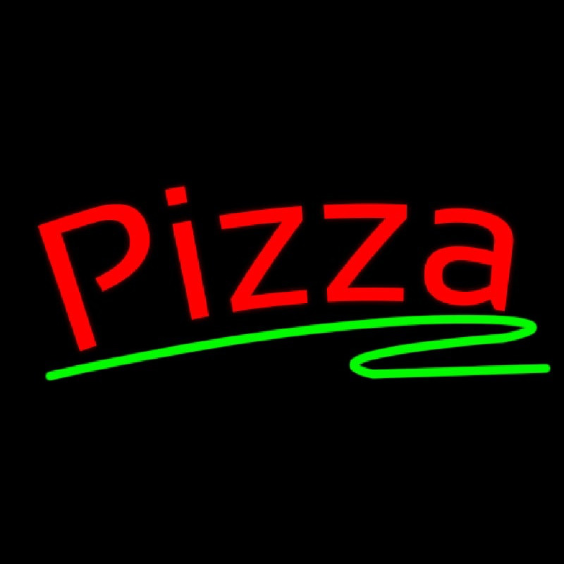 Pizza With Green Line Neontábla