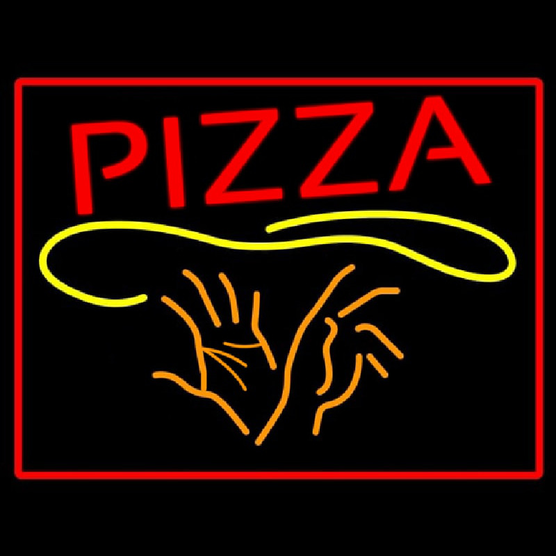 Pizza With Hand Neontábla