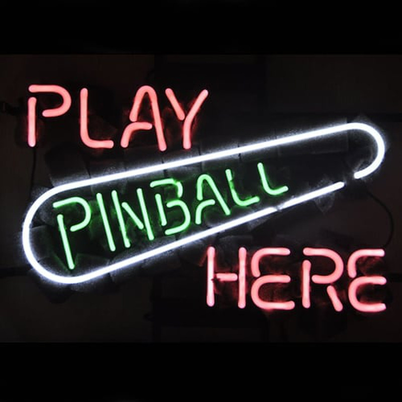Play Pinball Here Game Room Sör Kocsma Neontábla