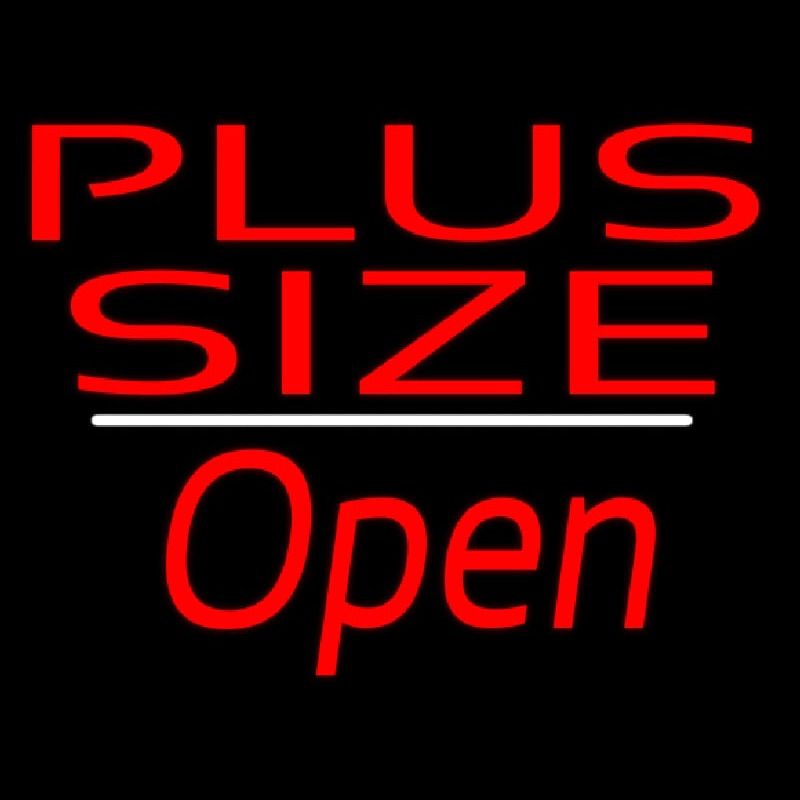 Plus Size Open White Line Neontábla