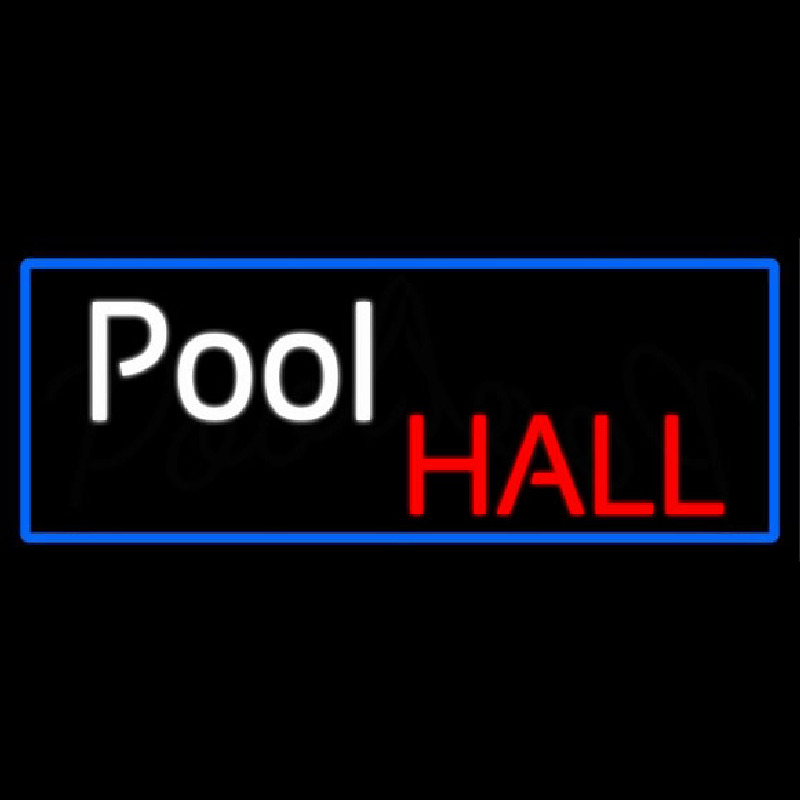 Pool Hall With Blue Border Neontábla