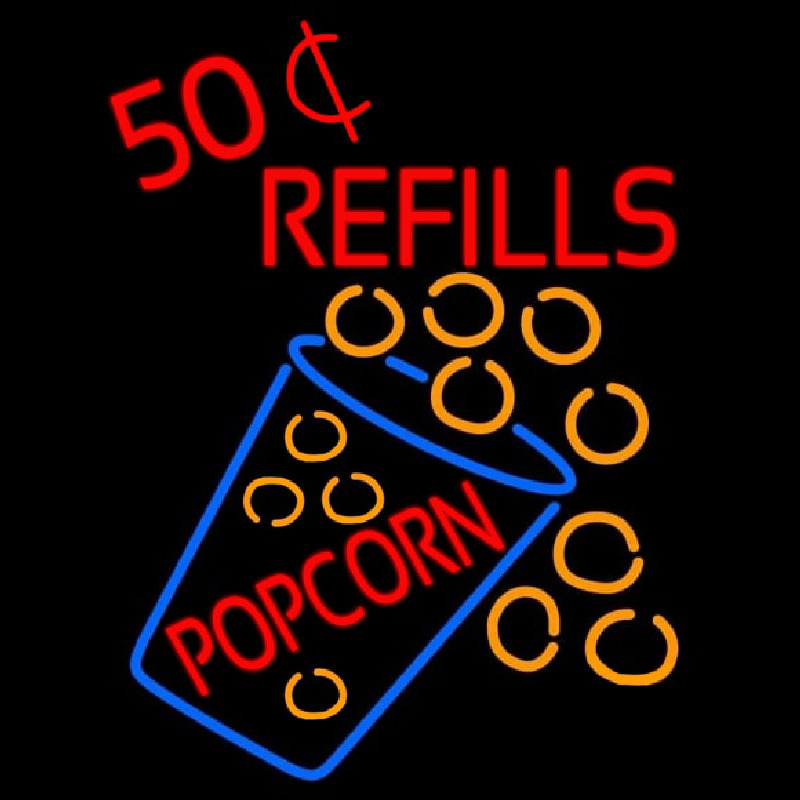 Popcorn Refills Neontábla