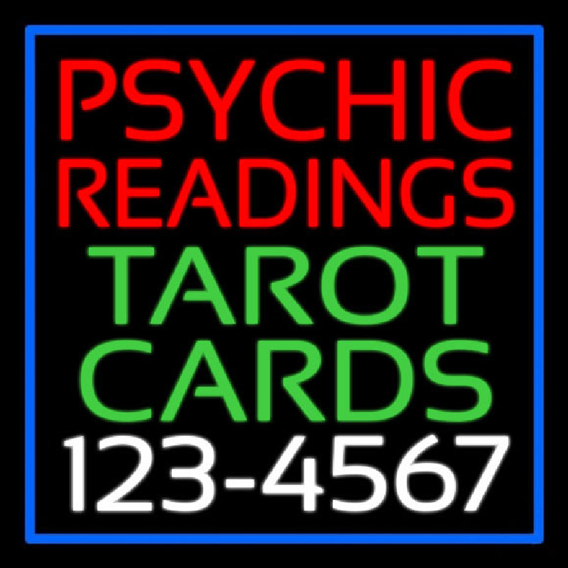 Psychic Readings Tarot Cards With Phone Number Neontábla