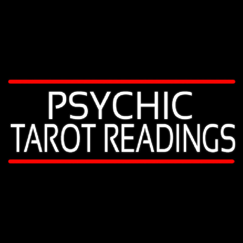 Psychic Tarot Readings Block With Red Line Neontábla