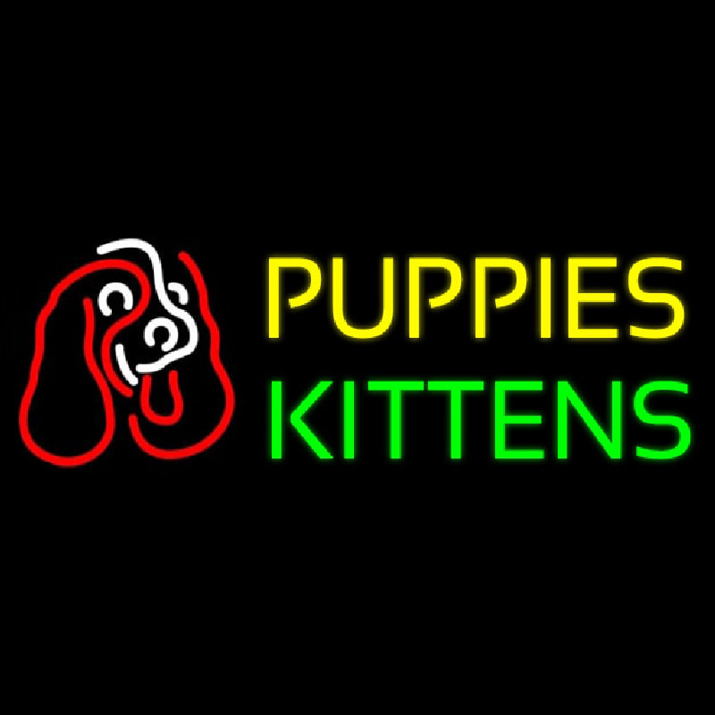 Puppies Kittens With Logo Neontábla