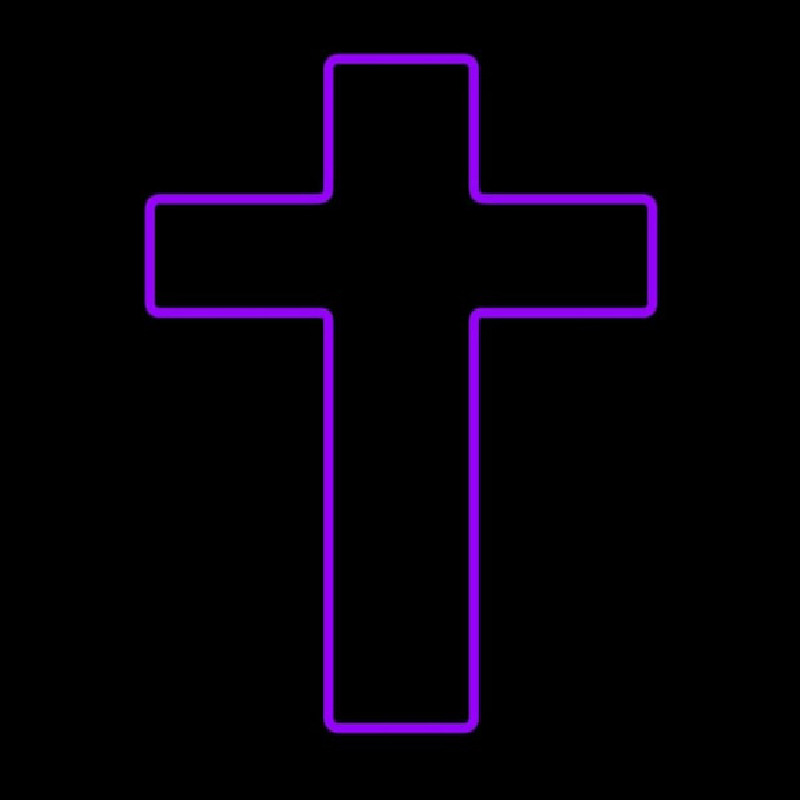 Purple Christian Cross Neontábla