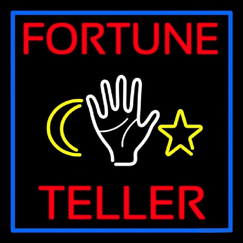 Purple Fortune Teller With Logo Neontábla