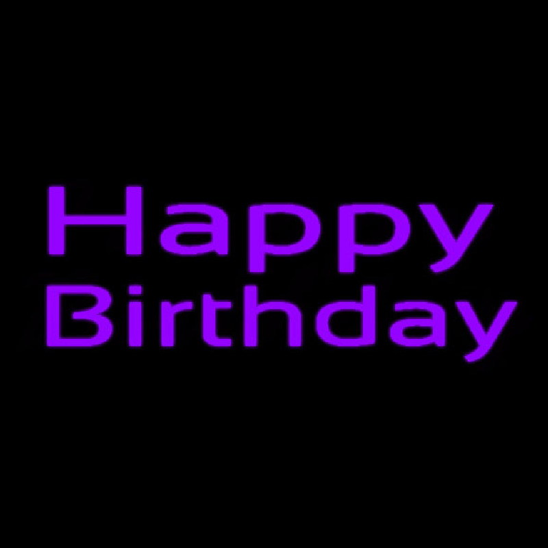 Purple Happy Birthday Neontábla