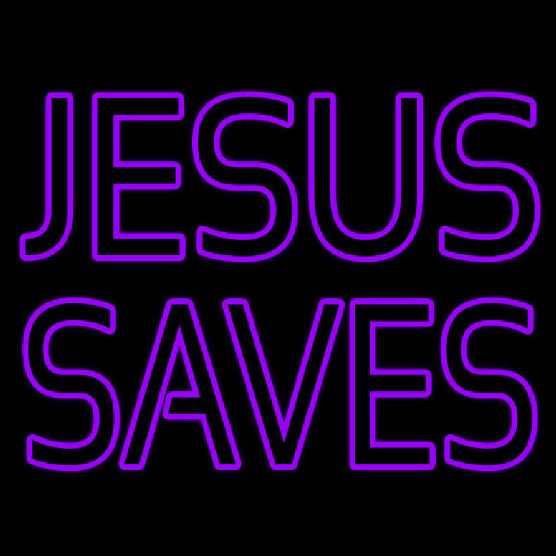 Purple Jesus Saves Neontábla