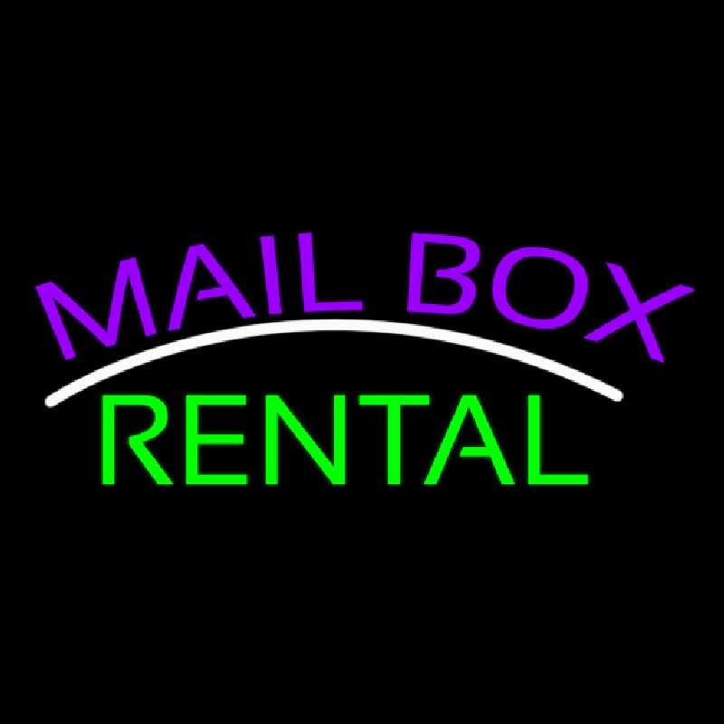 Purple Mailbo  Green Rental Block 1 Neontábla