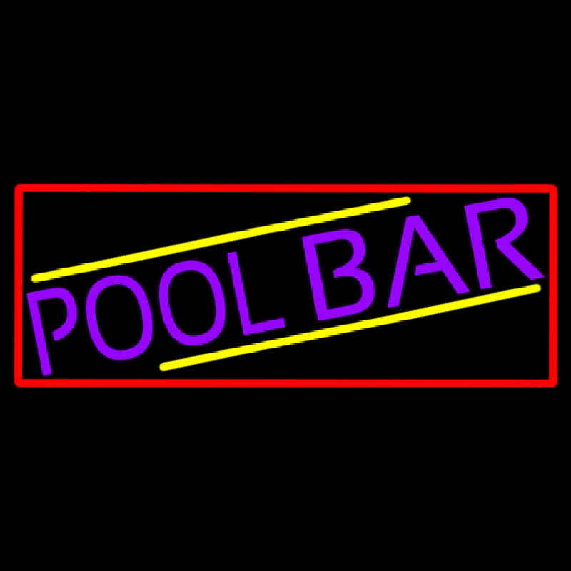 Purple Pool Bar With Red Border Neontábla