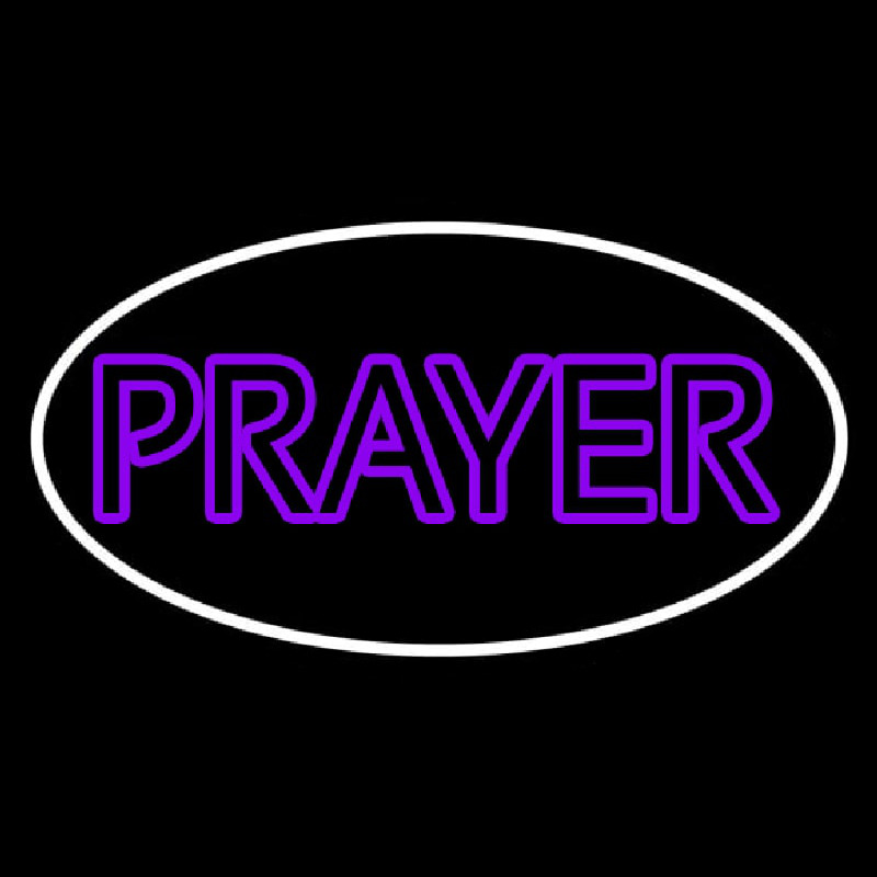 Purple Prayer With Border Neontábla