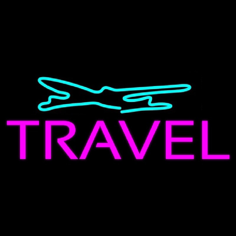 Purple Travel Turquoise Logo Neontábla