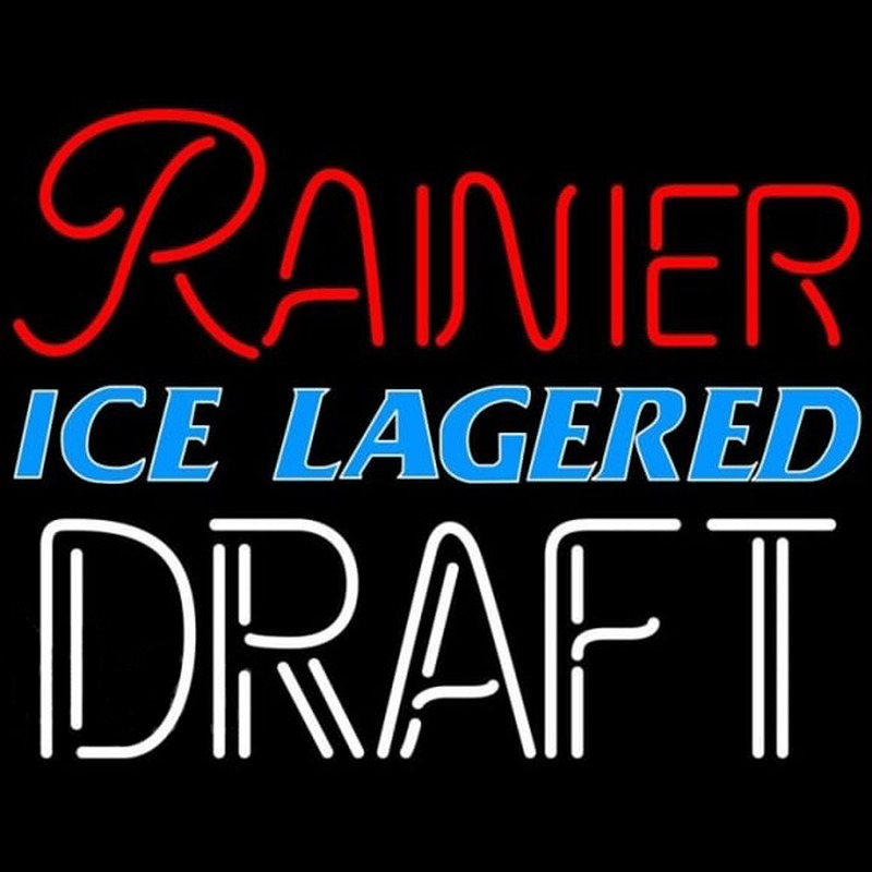 Rainier Ice Lagered Draft Beer Sign Neontábla