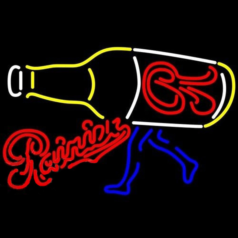 Rainier Walking R Bottle Beer Sign Neontábla
