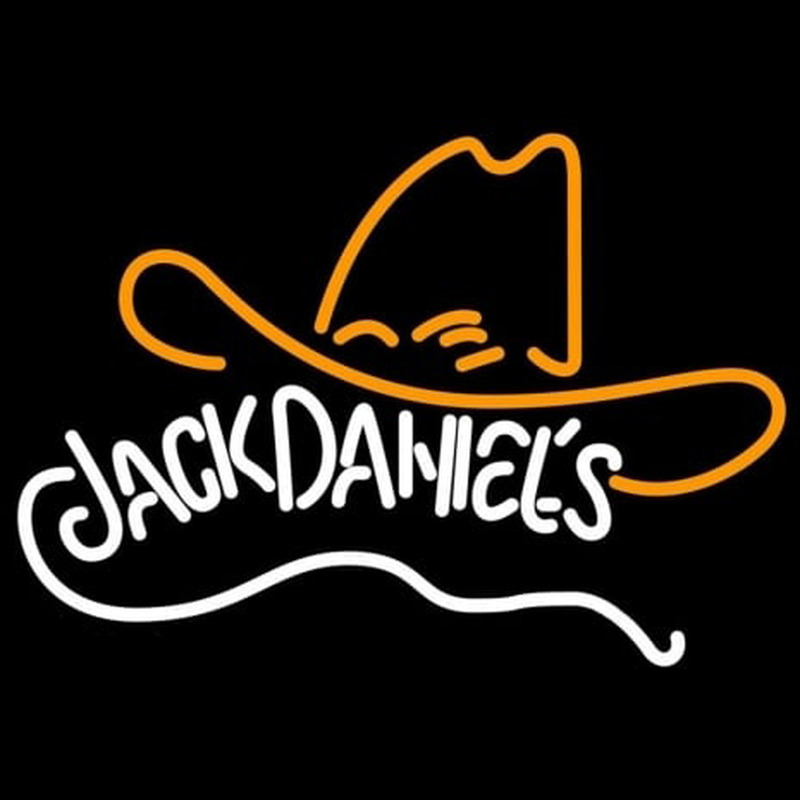 Rare Jack Daniels Whiskey Cowboy Hat Neontábla