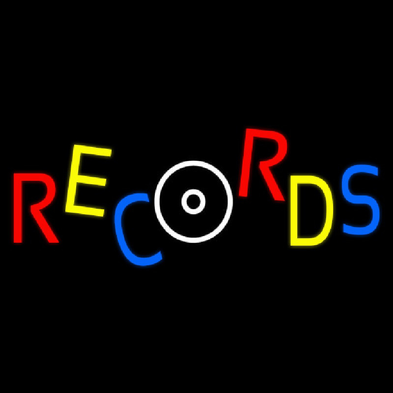 Records Block 1 Neontábla