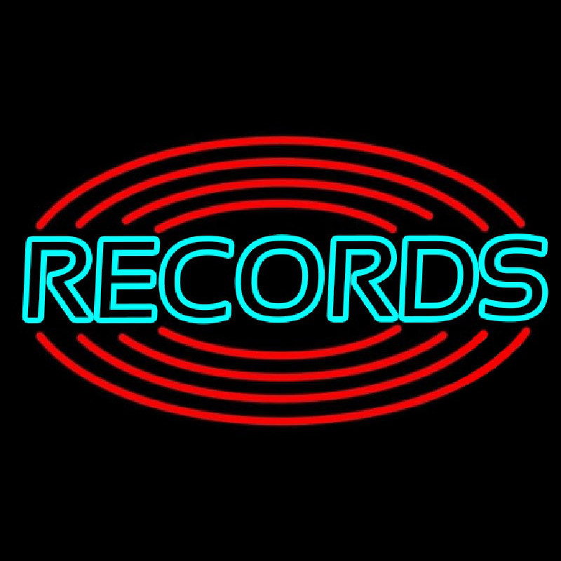 Records With Disc Neontábla