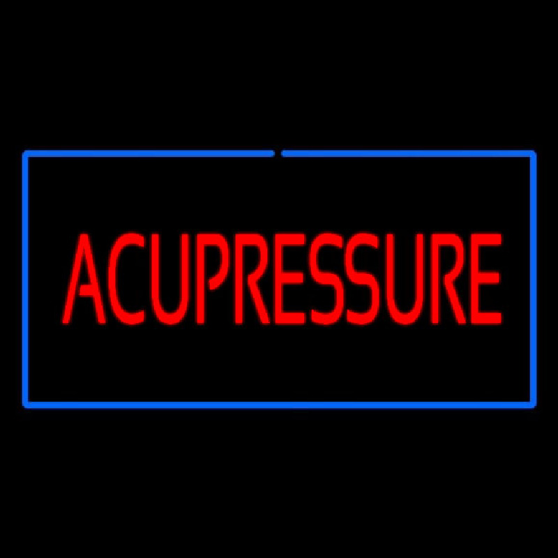 Red Acupressure Blue Border Neontábla