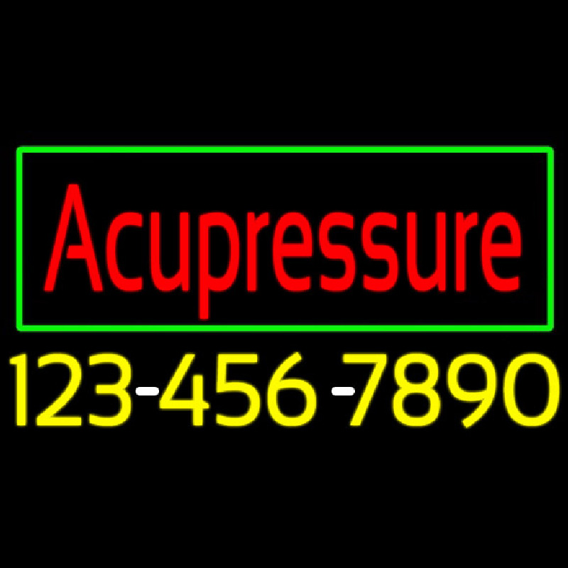 Red Acupressure With Phone Number Neontábla