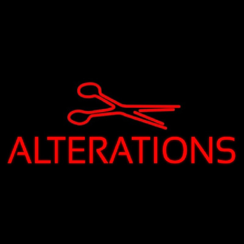 Red Alteration With Scissor Neontábla