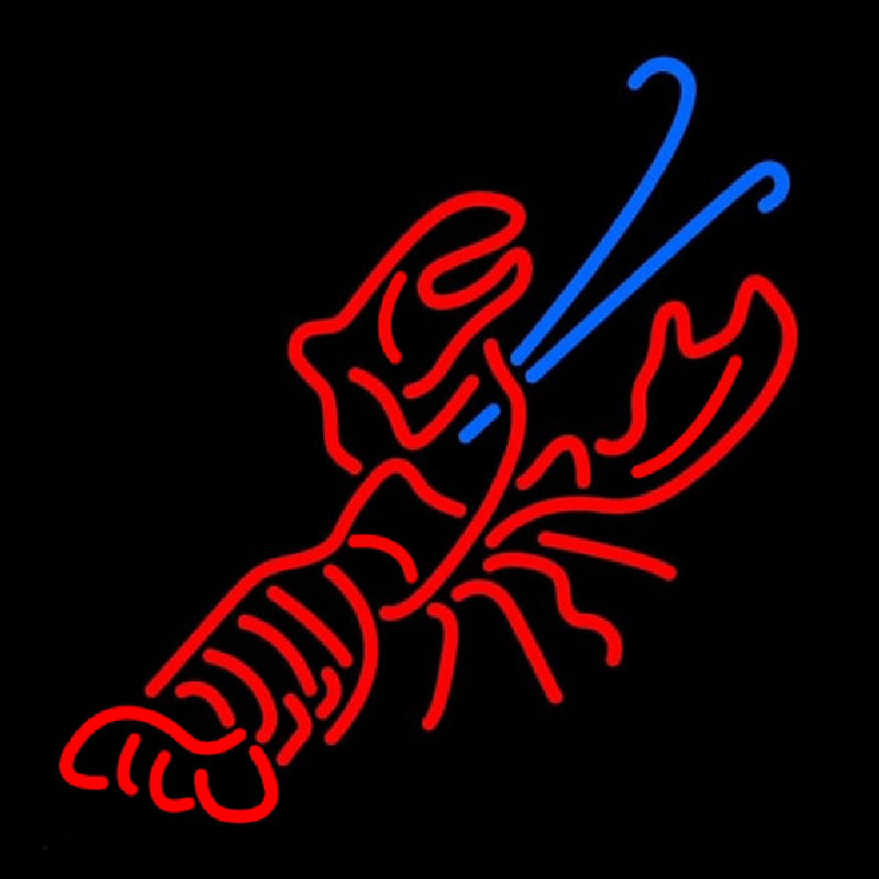 Red And Blue Lobster Logo Neontábla