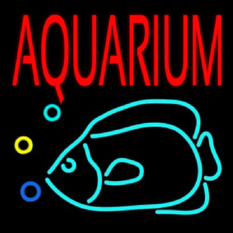 Red Aquarium Fish Logo Neontábla