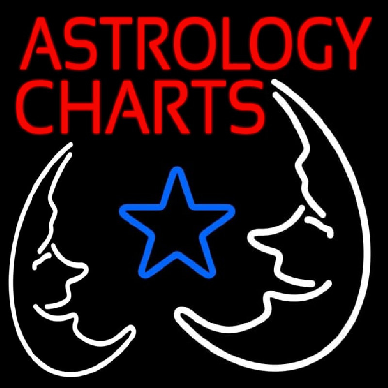 Red Astrology Charts Neontábla