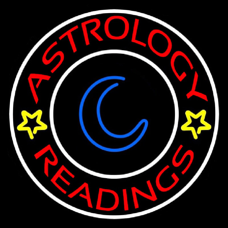 Red Astrology Readings White Border Neontábla
