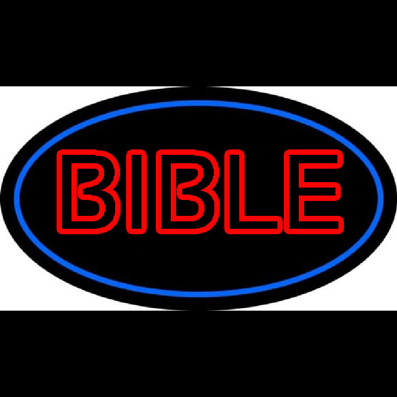 Red Bible Blue Border Neontábla
