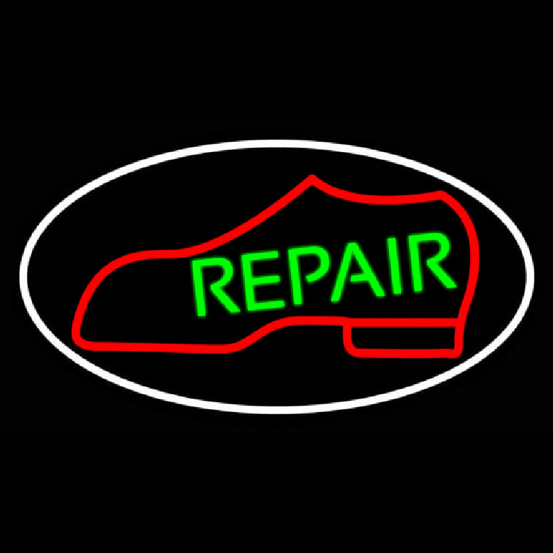Red Boot Green Repair With Border Neontábla