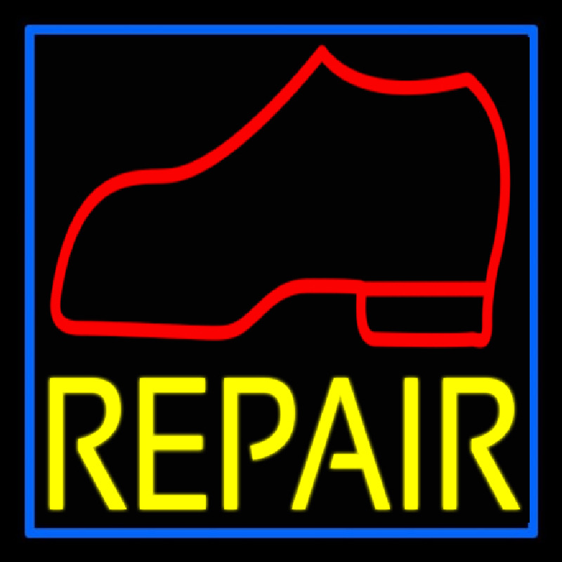 Red Boot Yellow Repair Neontábla