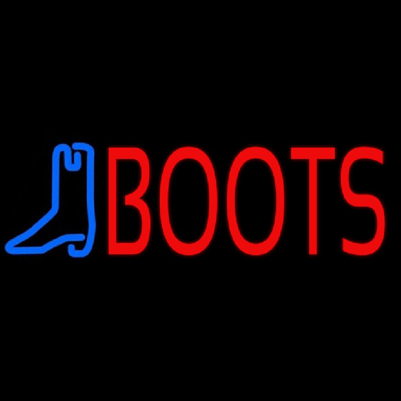 Red Boots With Logo Neontábla