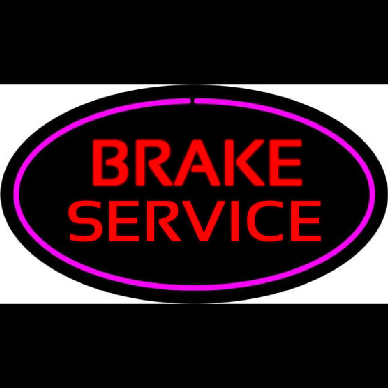 Red Brake Service Purple Oval Neontábla