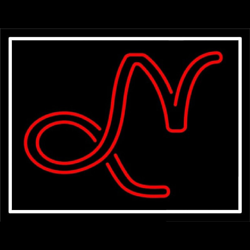 Red Capricorn Logo White Border Neontábla