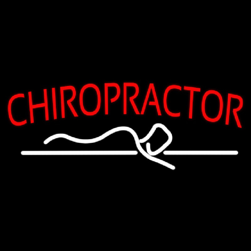 Red Chiropractor Logo Neontábla