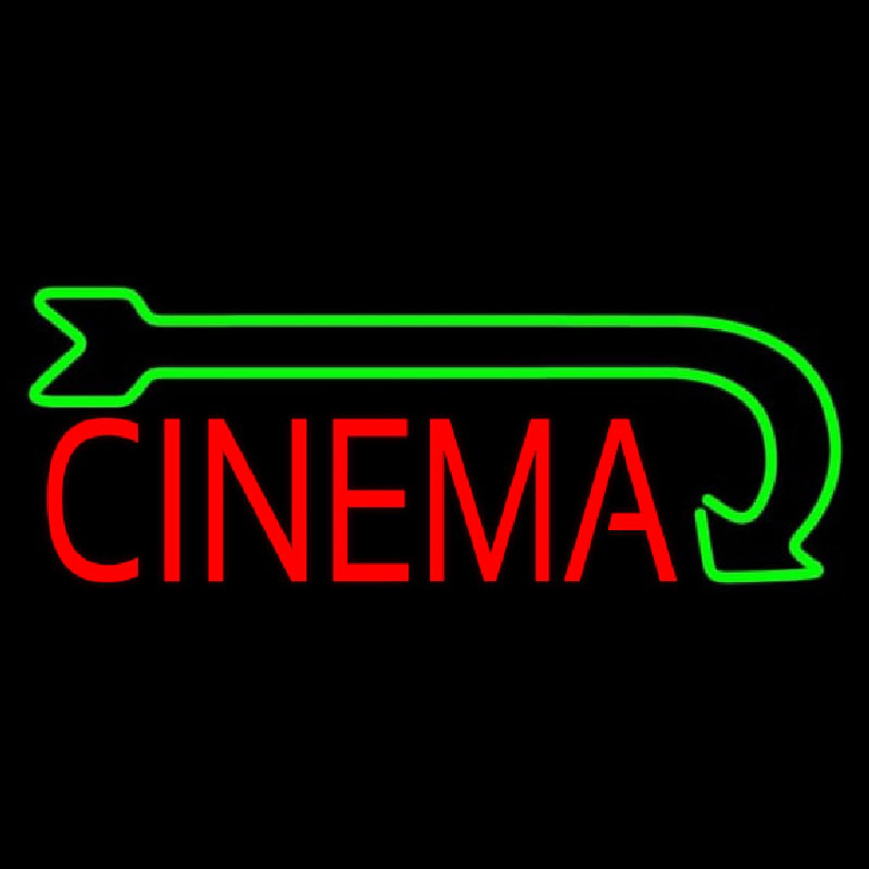 Red Cinema With Green Arrow Neontábla
