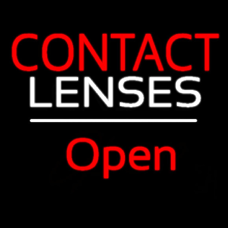Red Contact Lenses Open White Line Neontábla