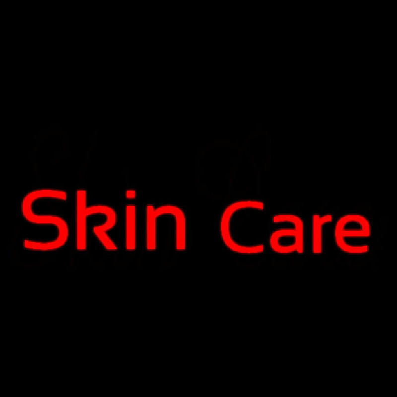 Red Cursive Skin Care Neontábla